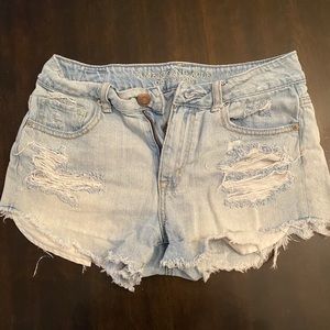 High rise American eagle ripped jean shorts.